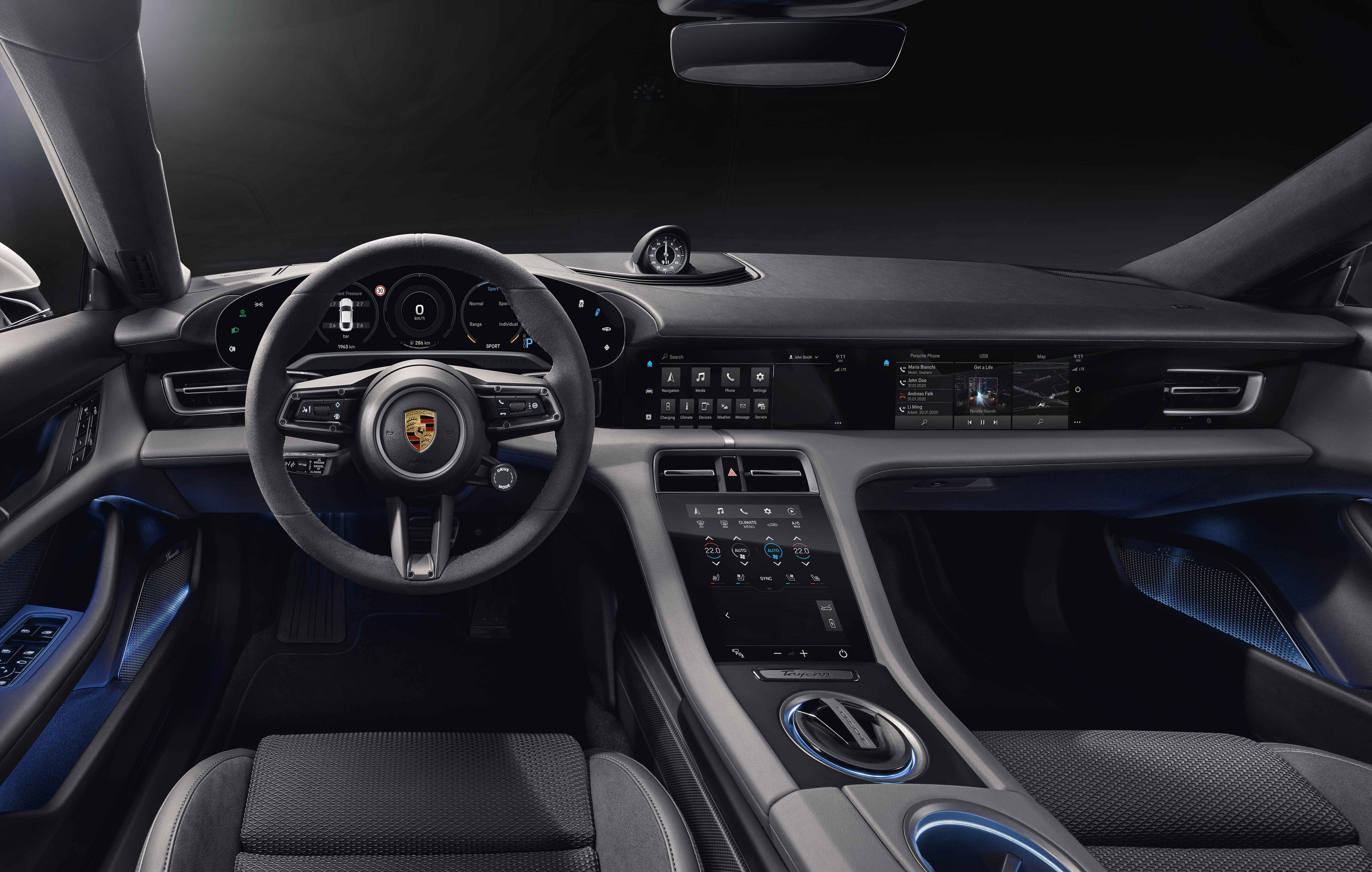 Porsche Reveals Taycan Interior Details